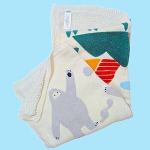 West Elm Kids Yeti Mountains Baby Security Blanket Sherpa 41x30" Knitted Soft